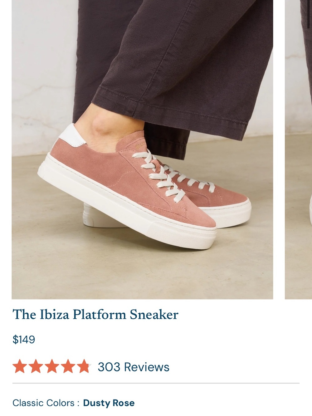 Soludos Dusty Rose Platform Sneaker with White Sole